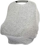 aden + anais Snuggle Knit 6-in-1 Stretchy Multi-Use Cover for Car Seat, Nursing, Cart, Baby Swing, High Chair, Infinity Scarf, Heather Grey