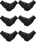 SATINIOR 6 Pairs Black White Kid Costume Glove Short Cosplay Glove Girl Boy Dress up for Halloween Party Opera Accessories, Black