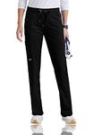 Grey's Anatomy Impact 7228 Women's Six Pocket Drawstring Cargo Elevate Scrub Pant Black S Petite