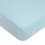 American Baby Company Supreme 100% Natural Cotton Jersey Knit Fitted Crib Sheet for Standard Crib and Toddler Mattresses, Blue, Soft Breathable, for Boys and Girls