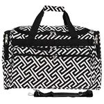 World Traveler 22 Inch Duffle Bag, Greek Key H Black White, One Size