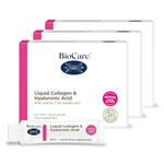 BioCare Liquid Collagen and Hyaluronic Acid - 8000mg Marine Collagen, Hyaluronic Acid & Vitamin C - for Skin Collagen & Antioxidant Protection - Mango & Orange Flavour - 42 x 15ml sachets