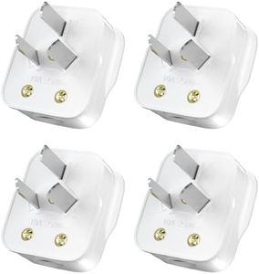 AC Power Adaptor 3 Pin Replacement Top Plug, Extension Cord Replacement Plug, 10 Amp 250 Volt 2500 Watt Electrical Plug, White