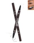 White Silver liquid Eyeliner 2-in-1, Shimmer Glitter Eyeliner Pencil Long Lasting, Eye liner Waterproof Smudge-Proof,High Pigmented Smooth Colored Metallic Matte Eyeliner, Ultra-Fine Tip Eye makeup-01