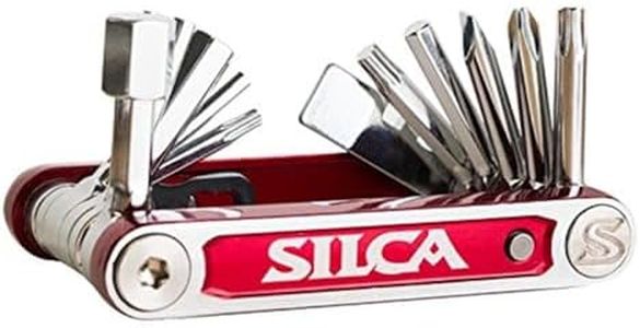 SILCA TREDICI MultiTool | 13 tools minimalistic focus | steel multi tools with hardened chrome finish | aluminum side bars with master link magnetic storage | HEX/TORX/PHILLIPS/Pad spacer 105g