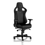 noblechairs EPIC Gaming Chair - PU Hybrid Leather - Black Edition - Up to 120kg Users - Lumbar Support - Ergonomic - Pillows included - Home Office Chair - Computer Desk Chair