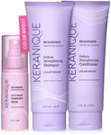 Keranique Color Treated Shampoo and Conditioner Set with Hair Thickening Spray - Keratin Enriched Color Boost Set w/Shampoo & Conditioner and Lift & Repair Spray for Women w/Fine, Thin, Colored Hair