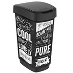 Rotho, Twist, Waste bin 25l with lid, can be used as swing or hinged lid, Plastic (PP) BPA-free, hipster, 25l (33,3 x 25,2 x 47,6 cm)