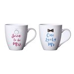 Pfaltzgraff 5184500 Everyday Mug Mr 18-Ounce, Set of 2, Porcelain, Soon to Be/One Lucky