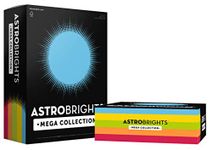 Astrobrights Mega Collection, Colored Paper, "Classic" 5-Color Assortment, 1250 Sheets 24 lb/89 gsm, 8.5" x 11" - MORE SHEETS! (91623-01)