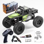 MQ & KUN FMS FCX24 1/24 Lemur RTR, 4x4 Brushed RC Buggy 8KPH+ RC Monster Baja Truck All-Terrain Off-Road RC Rock Crawler for Adults Included LED Headlight, Battery, 2.4Ghz Remote Control(Green)