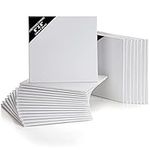 Kurtzy 24 Pack Blank Canvas - 20 x 20cm (8 x 8 inches) - Pre Stretched Square Canvas Panel Boards - Suitable for Acrylic and Oil Painting Also for Sketching and Drawing