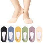 6 Pairs No Show Socks for Women Invisible Low Cut Ultra Socks Non Slip Cotton Liner Socks