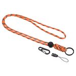 PATIKIL Paracord Lanyard 20.5 Inch, Necklace Keychain Cord Metal Clasp Hook Ring Strap for Keys Whistle ID Card Badge Holder, Camo Orange