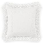 Laura Ashley Annabella Square Pillow, 18 inch, White (221292)