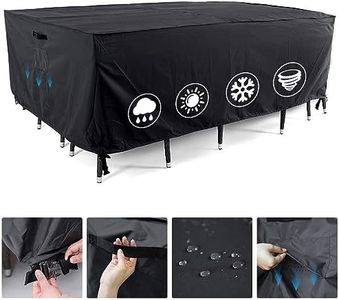 Tempera 86'' x 44'' x 27.8'' Outdoor Dining Set Cover for Outside Table and Chairs, Rectangle Patio Table Covers for Outdoor Furniture, Anti-Fading, Waterproof, Space Grey