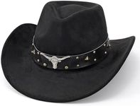 SANSTHS Cowboy Hats for Men Women Cowgirl Hat Wide Brim Felt Hats Western Leather Cowboy Hats for Lover