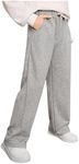 Milumia Boy's Sweatpants Drawstring Waist Straight Leg Athletic Sweat Pants with Pocket Grey 10Y