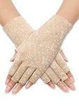 Women Sunblock Fingerless Gloves Su