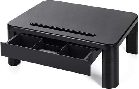 LORYERGO Support de Moniteur avec 3 hauteurs réglables Rehausseur Ecran Poids max 20KG pour moniteur de PC ordinateur portable imprimante bureau de moniteur avec organiseur de rangement -Plastique