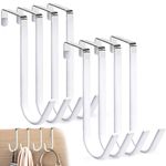 MIVITOOM 8 Pack Over The Door Hook Hanger, Metal Door Hooks with Soft Rubber Prevent Scratches,Wreath Hanger for Hanging Front Door, Bathroom, Bedroom（Fits Widths Up to 3.7cm）