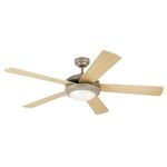 Westinghouse Lighting 7234100 Comet Indoor Ceiling Fan with Light, Brushed Pewter