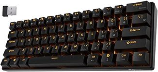 RK ROYAL KLUDGE RK61 Wireless 60% Triple Mode BT5.0/2.4G/USB-C Mechanical Keyboard, 61 Keys Bluetooth Mechanical Keyboard, Compact Gaming Keyboard with Software (Hot Swappable Red Switch, Black)