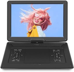 𝒀𝑶𝑶𝑯𝑶𝑶 17.9" Portable DVD Players with Large Screen, 15.6" Swivel Screen, 6 Hrs Battery DVD Player Portable with Car Charger and DC Adapter, Support USB/SD Card/Sync TV, Region Free, Black