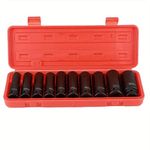 Harboan 10pcs 1/2 Quot Drive Metric Impact Socket Set Universal Socket Metric Drive Deep Socket Set Wrench For Air Pneumatic Repair Tools