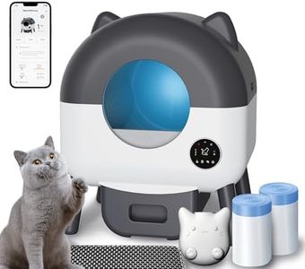 Self Cleaning Cat Litter Box, Extra Large 110L Automatic Litter Box, App Control, Odor-Free, Large Electric Litter Kitty Box, Multi-Cat Design, Includes Mat and 2 Garbage Bags