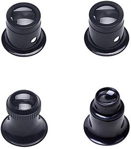 Jewelers Loupe Portable Monocular Magnifier Experimental Tools Magnifying Glass Jewelry Tools for Eye Magnifier Lens Repair Kit(5X 10X 15X 20X 4pcs)