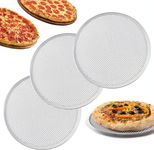 RHBLME 12 Inches Pizza Screen, Pack of 3, Food-Grade Aluminum Pizza Baking Screen, Aluminum Alloy Seamless Pizza Screen, Non Stick Mesh Net Baking Tray, Cookware Kitchen Tool Used for Oven, BBQ