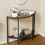 SAYGOER Console Table 2 Tier Narrow Entryway Table with Storage Half Moon Sofa Couch Table Mid Century Modern Small Entry Way Tables , Easy Assembly, Dark Walnut Top