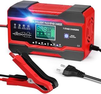 YDBAO 10A Caricabatteria Auto di Carica 12V/24V Caricabatterie Auto 5 modalità Caricabatteria Auto di Carica Mantenitore di Carica Auto Moto con Schermo LCD Touch Multi Protezioni per Auto Moto AGM
