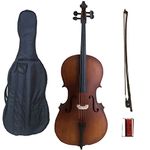 Funion 4/4 Cello Outfit with Padded Bag Rosin Bow for Student Full Size Cell Antique Finish