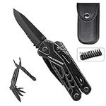 HALO FORGE 13 in 1 Camping Multi Tool: Premium Stainless Steel Folding Gadgets - Survival Fishing EDC Pocket Small Utility Kit: Pliers, Rope Cutter, File, Saw, Screwdriver, Mens Gifts for Festival