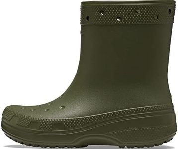 Crocs Unisex-Adult Classic Rain Boots, Army Green, 6 Men/8 Women