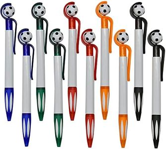 Maydahui 10PCS Soccer Shape BallPoint Pen Fun Football Pens Soccer Party Favor Pen Retractable Manual Sport Pen Black Ink for Boy Student School