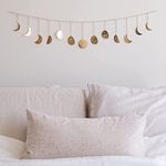 INSHREYS Wall Decorations | Boho Accents Wall Decor | Moon Phases Art | Moon Phase Wall Hanging | Bohemian Decor for Bedroom, Home, Living Room, Apartment or Dorm (34 INCH, Silver) (36 INCH, GOLDEN)