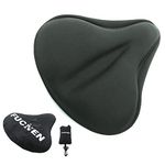 FUCNEN 27 * 25cm Gel Bike Saddle Cover Comfortable Exercise Bike Gel Seat Cushion Bicycle Seat Cover for Road Exercise Spin Stationary Padded Saddle for Indoor Ourdoor Cycling Butt Saver