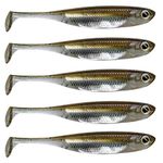 QualyQualy Soft Plastic Lures Swimbait Paddle Tail Shad Lure Bass Bait Shad Minnow Soft Bait for Trout Walleye Crappie Pike 2.75in 3.14in 3.94in (Color 5, 3.14" - 6Pcs)