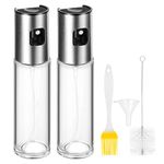 CUESVAP 2PCS Oil Spray Bottle, 100ml Glass Olive Oil Sprayer Misto for Air Fryer, Cooking, Kitchen, BBQ and Baking Oil Dispenser