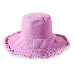 HZEYN Bucket Hats for Women Wide Brim Summer Travel Packable Cotton Bucket Beach Sun Hat UPF 50+ - pink - L
