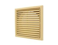 100mm Beige Sturdy Anti Condensation Anti Wasps Slugs Spiders Bugs Out Easy to Fit Fixed Blade Ventilation Louvre with Built in Bug Screen for Extractor Fan Tumble Dryer or Cooker Hood Kits