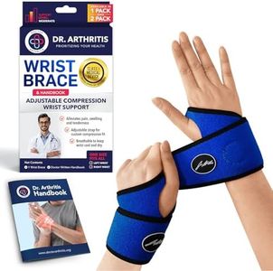 Dr. Arthritis Doctor Developed Comfy, Lightweight, Wrist Support-Strap-Brace-Hand Support, Perfect fit for both Right and Left Hand, for Men and Women (Blue, 2 Pack)