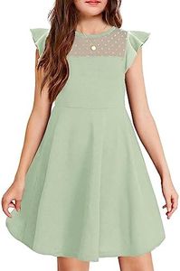 Arshiner Girls Formal Dress Summer Party Wedding Graduation Mesh Polka Dot Dresses Green Size 12-14