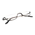 Inlefen Unisex Half Moon Half Frame Reading Glasses Metal Material frame Spring Hinges Eyewea (Gunmetal/+2.5)