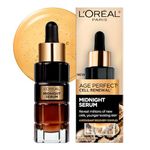 L'Oréal Paris Midnight Serum for Face, Vitamin E Serum, Skincare with Hyaluronic Acid, Antioxidants and Vitamin E, Age Perfect Cell Renewal, 30 ml