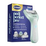 Dr. Scholl's Pedi Perfect Pro Electric Foot Callus Remover with x3 Roller Heads, Waterproof, Rechargeable - Removes Hard Skin for Soft Beautiful Feet, 90-Minute Run Time, Dust Catcher, Pedicure Tools