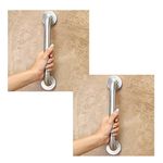 FORTUNE Stainless Steel Grab Bar for Bathroom & Bathtub Wall Mounted Safety Hand Support Rail Matt Finish - Balance Handle - Towel Bar - (8 Inch, Pack of 2)